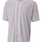 Shorts Sleeve Full Button Baseball Top