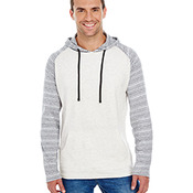 Adult Raglan Sleeve Striped Jersey Hooded T-Shirt