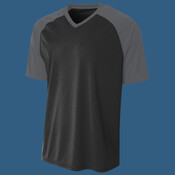 Adult Polyester V-Neck Strike Jersey with Contrast Sleeve